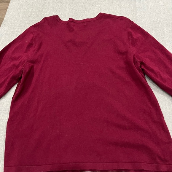 [XL]Karl Largerfield Laced Burgundy Rayon Blend L/Sleeve Crew Neck Sweater - Picture 10 of 10